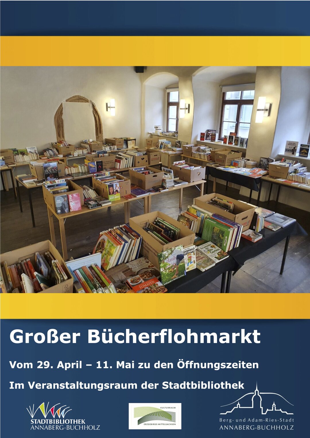 Bücherflohmarkt in der Annaberg-Buchholzer Stadtbibliothek