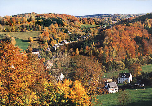 Bild 2 herbstliche Ortsansicht von Großrückerswalde