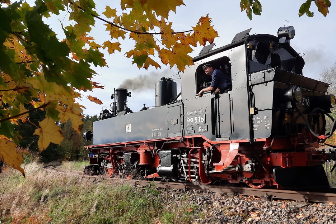 Eisenbahnromantik im Spätherbst im Naturpark Erzgebirge/Vogtland