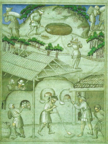 Bild 2 Böhmische Glashütte um 1430.
