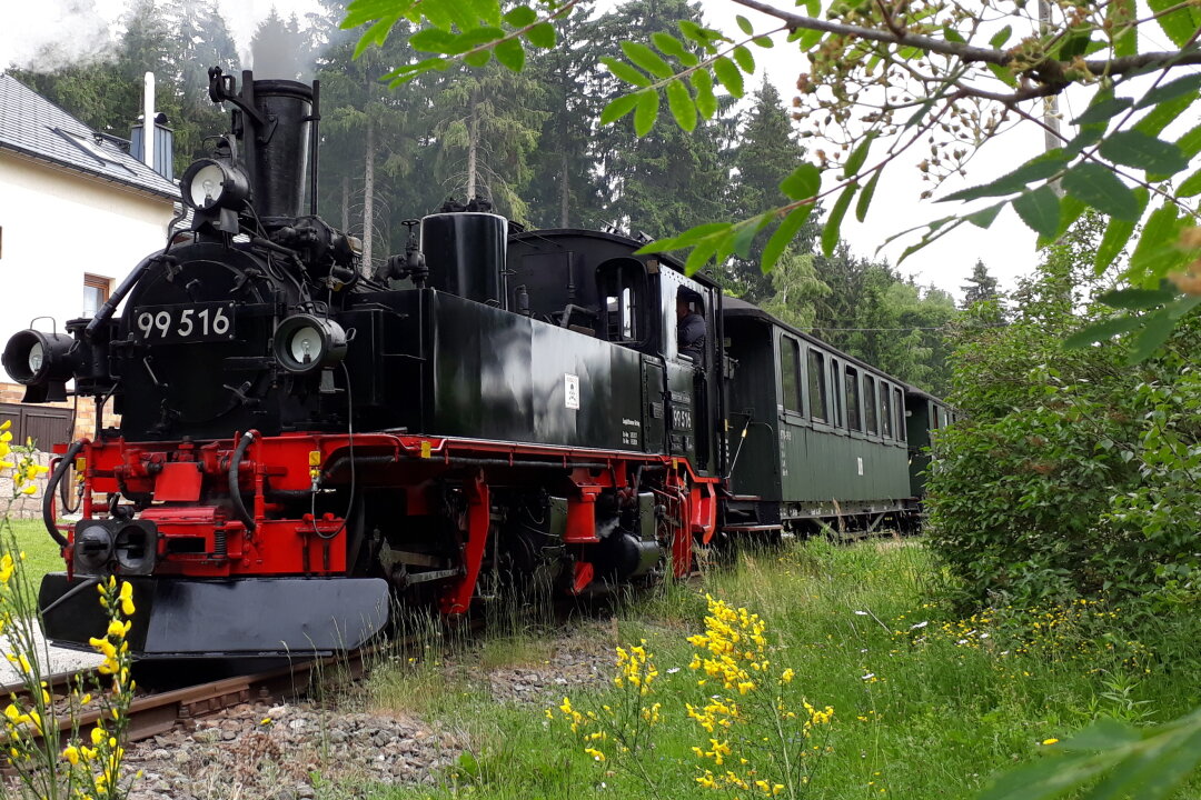 Eisenbahnromantik an Pfingsten im Naturpark Erzgebirge/Vogtland